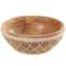 12" Brown Mango Wood Handmade Decorative Bowl with Woven Rope Accents